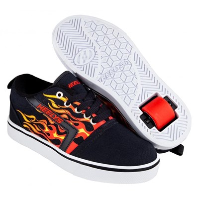GR8 Pro Prints Black/Red Flames Kids Heely Shoe GR8 Pro Prints Black/Red Flames Kids Heely Shoe