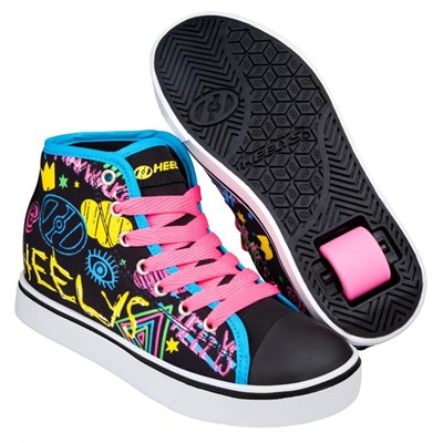 Veloz Black/Rainbow/Scribble Kids Heely Shoe Veloz Black/Rainbow/Scribble Kids Heely Shoe