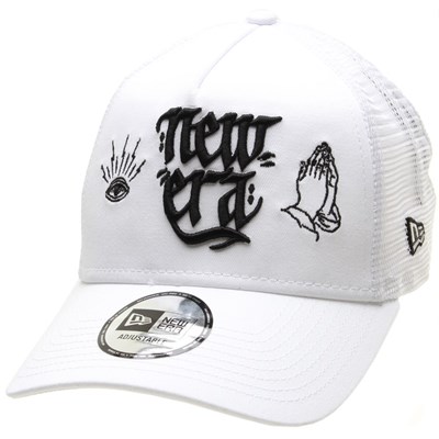 Script Trucker Cap - White