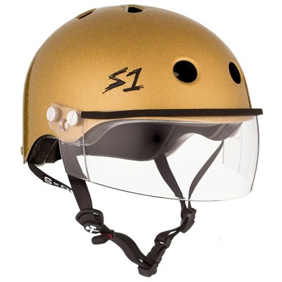 Lifer Helmet inc Visor - Gold Glitter