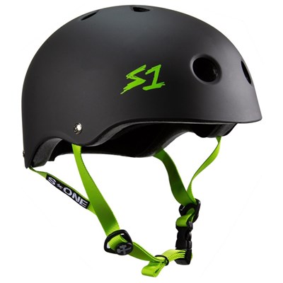 Lifer LIT Helmet - Black Matt with Green Strap