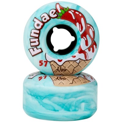 Fundae 57mm/92a Roller Skate Wheels - Creme De Menthe