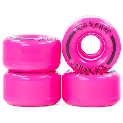 Coaster Stripe Quad Roller Skate Wheels - Pink