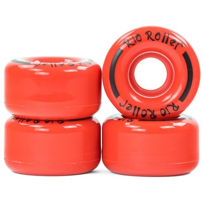 Coaster Stripe Quad Roller Skate Wheels - Red