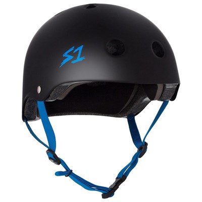 Lifer Helmet - Black Matt with Cyan Strap