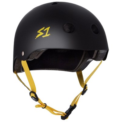 Lifer Helmet - Black Matt with Yellow Strap