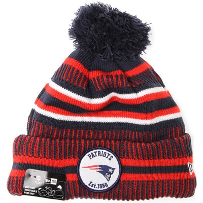 NFL Sideline Bobble Knit 2019 Home Game Beanie - New England Patriots