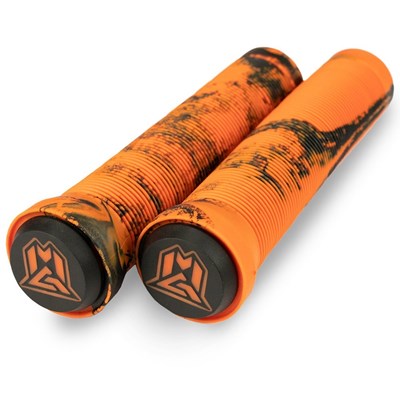 MGP Swirls Grind Handlebar Grips With Bar Ends - Orange/Black