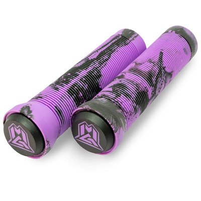MGP Swirls Grind Handlebar Grips With Bar Ends - Purple/Black