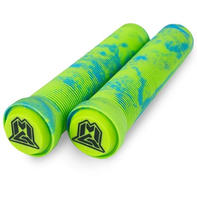 MGP Swirls Grind Handlebar Grips With Bar Ends - Blue/Green
