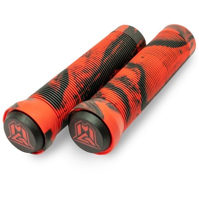 MGP Swirls Grind Handlebar Grips With Bar Ends - Red/Black