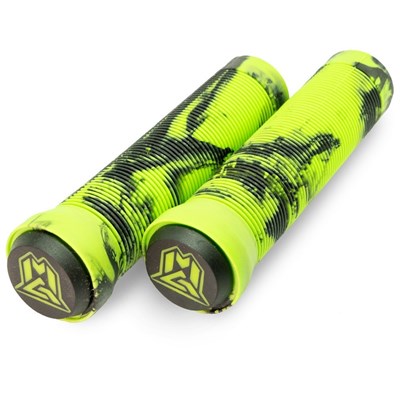 MGP Swirls Grind Handlebar Grips With Bar Ends - Green/Black