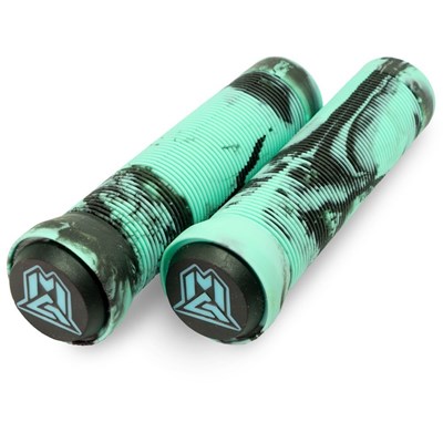 MGP Swirls Grind Handlebar Grips With Bar Ends - Teal/Black