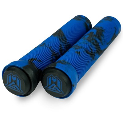 MGP Swirls Grind Handlebar Grips With Bar Ends - Black/Blue