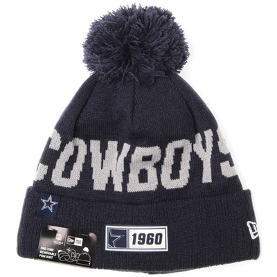 NFL Sideline Bobble Knit 2019 Road Game Beanie - Dallas Cowboys