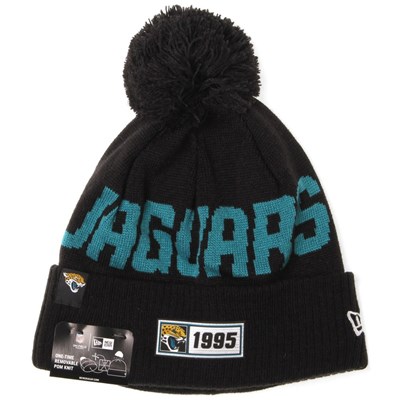 NFL Sideline Bobble Knit 2019 Road Game Beanie - Jacksonville Jaguars