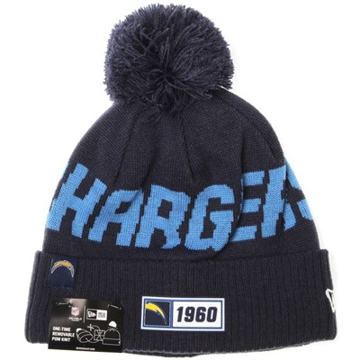 NFL Sideline Bobble Knit 2019 Road Game Beanie - Los Angeles Chargers