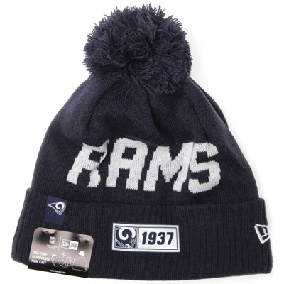 NFL Sideline Bobble Knit 2019 Road Game Beanie - Los Angeles Rams