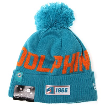 NFL Sideline Bobble Knit 2019 Road Game Beanie - Miami Dolphins