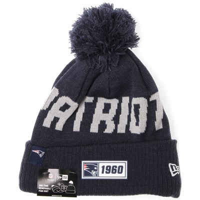 NFL Sideline Bobble Knit 2019 Road Game Beanie - New England Patriots