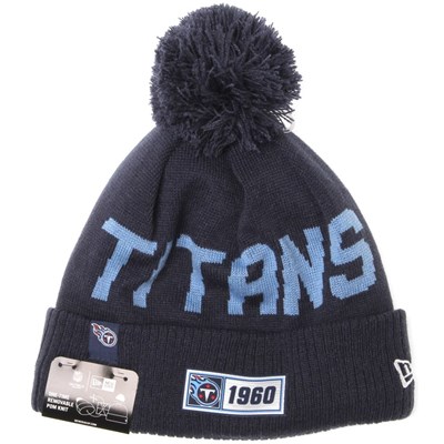 NFL Sideline Bobble Knit 2019 Road Game Beanie - Tennessee Titans
