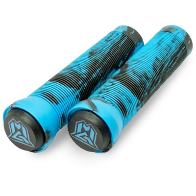 MGP Swirls Grind Handlebar Grips With Bar Ends - Blue/Black