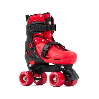 Nebula Black/Red Adjustable Kids Quad Roller Skates
