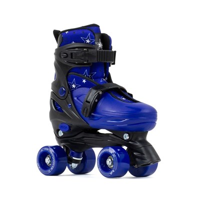 Nebula Black/Blue Adjustable Kids Quad Roller Skates