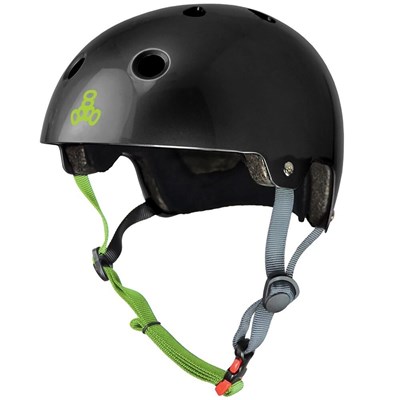 Dual Certified (FKA Brainsaver) Helmet - Black Gloss/Zest