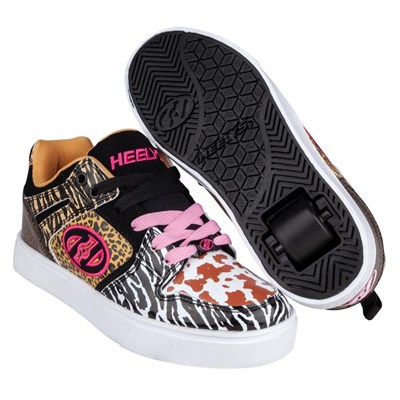 Motion 2.0 White/Black/Tan/Animal Print Heely Shoe