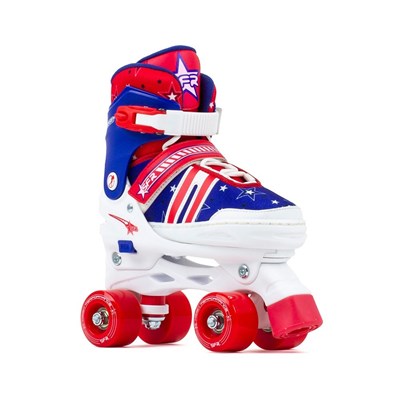 Spectra Blue/Red Adjustable Kids Quad Roller Skates