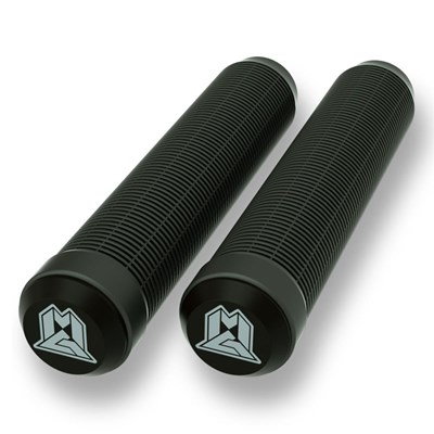 MGP Swirls Grind 180mm Handlebar Grips With Bar Ends - Black/Black