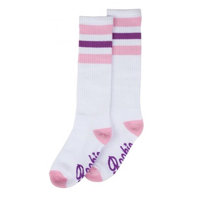 16'' Mid Calf Socks - White/Pink/Purple