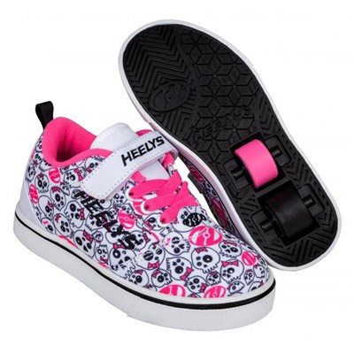 Pro 20 X2 White/Black/Hot Pink/Skulls Kids Heely X2 Shoe Pro 20 X2 White/Black/Hot Pink/Skulls Kids Heely X2 Shoe
