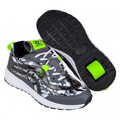 Nitro Charcoal/Black Camo/Yellow Kids Heely Shoe Nitro Charcoal/Black Camo/Yellow Kids Heely Shoe