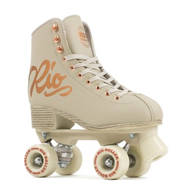 Rose Figure Quad Roller Skates - Cream