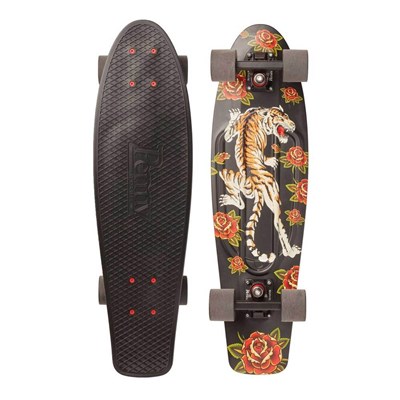 Complete Nickel 27inch Plastic Skateboard - Tiger Bloom
