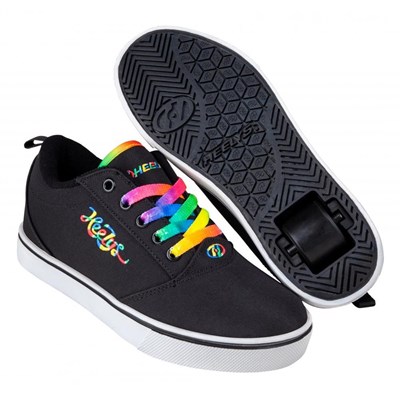 Pro 20 Black/Rainbow Cursive Kids Heely Shoe