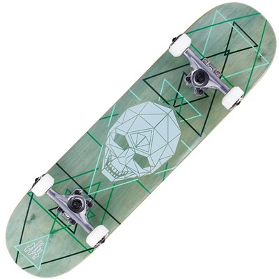 Geo Skull Green 8inch Complete Skateboard