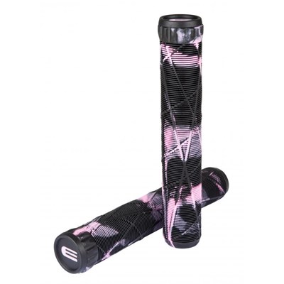Addict x Eagle Swirls Grind 180mm Handlebar Grips With Bar Ends - Black/Pink