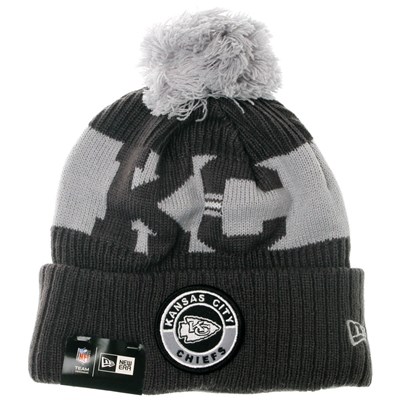 NFL Sideline Bobble Knit 2020 Grey Beanie - Kansas City Chiefs