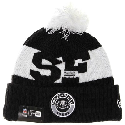 NFL Sideline Bobble Knit 2020 Black Beanie - San Francisco 49ers