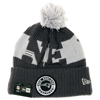 NFL Sideline Bobble Knit 2020 Grey Beanie - New England Patriots