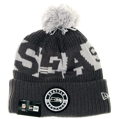 NFL Sideline Bobble Knit 2020 Grey Beanie - Seattle Seahawks