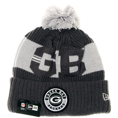NFL Sideline Bobble Knit 2020 Grey Beanie - Green Bay Packers