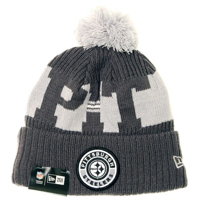 NFL Sideline Bobble Knit 2020 Grey Beanie - Pittsburgh Steelers