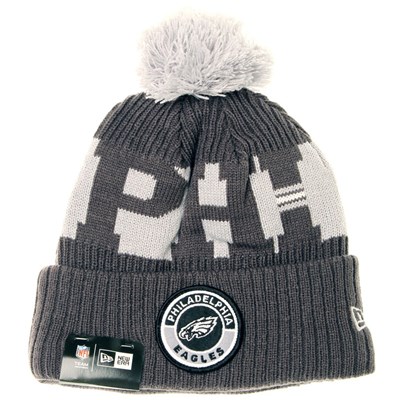 NFL Sideline Bobble Knit 2020 Grey Beanie - Philadelphia Eagles
