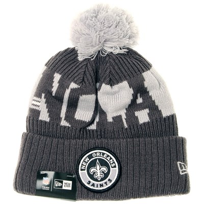 NFL Sideline Bobble Knit 2020 Grey Beanie - New Orleans Saints