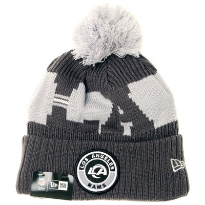 NFL Sideline Bobble Knit 2020 Grey Beanie - Los Angeles Rams