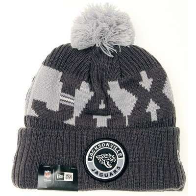 NFL Sideline Bobble Knit 2020 Grey Beanie - Jacksonville Jaguars